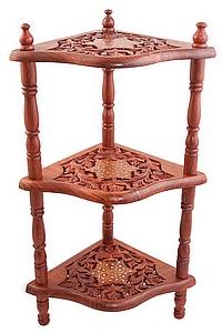 Этажерка резная дерево 3-х ярусная №52